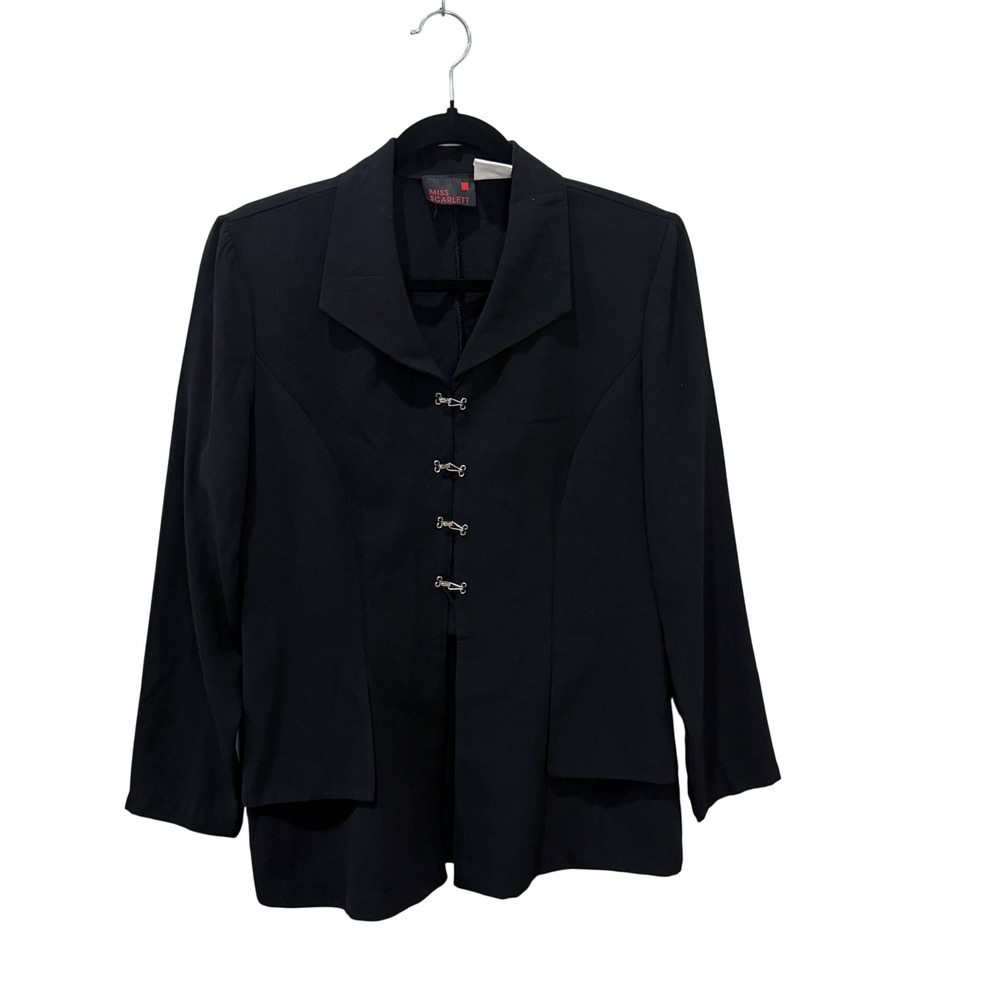 Miss Scarlett Vintage Black Hook and Eye Blazer Jacket Womens Sz Dark Academia